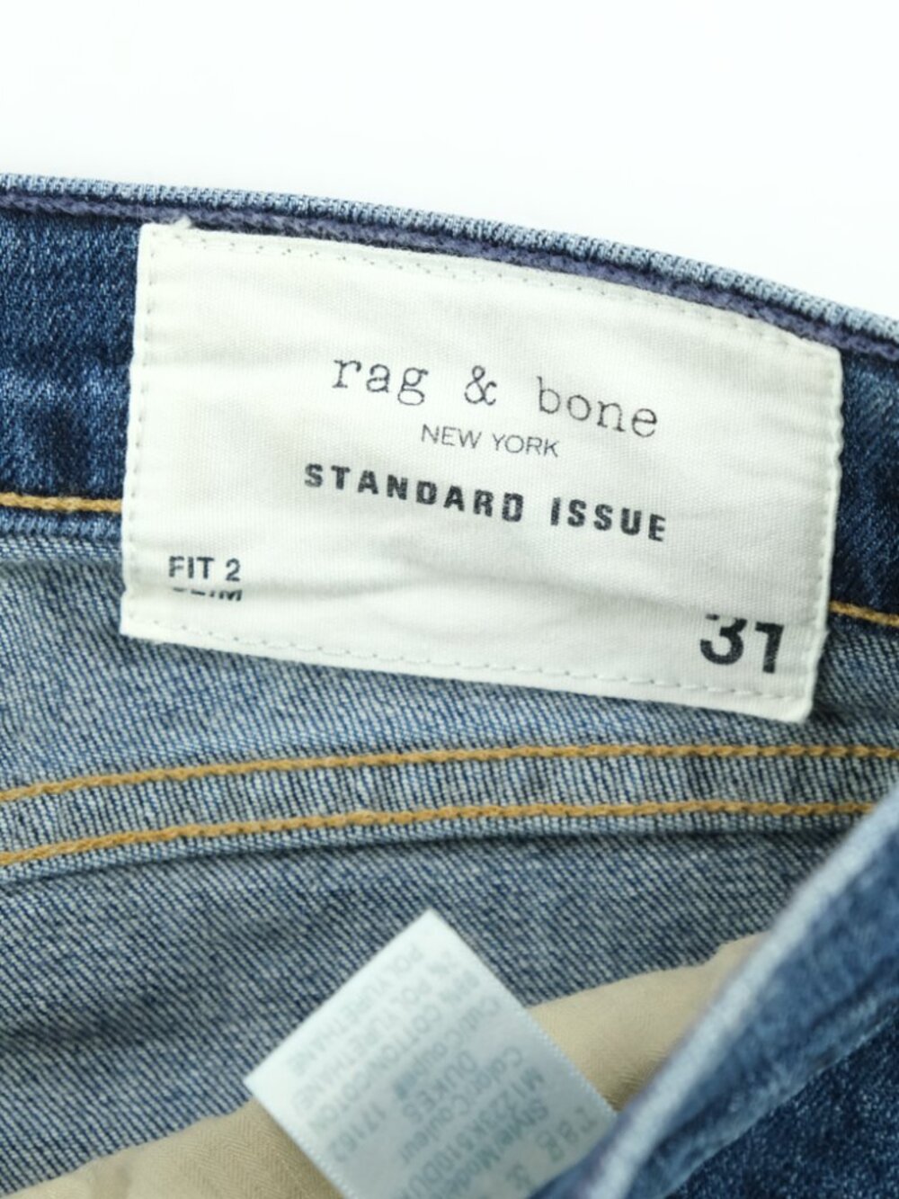 Rag & Bone Mid Wash Blue Mens Size 31 Fit 2 Skinny Leg Leg Casual Denim Jeans - Picture 3 of 8